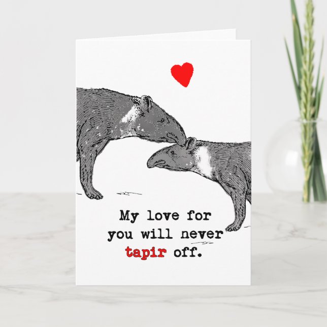 Amoureux de Tapir de carte Valentine drôle avec co (Devant)