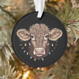 Amoureux de vache de Noël Lumières Ferme Agriculte