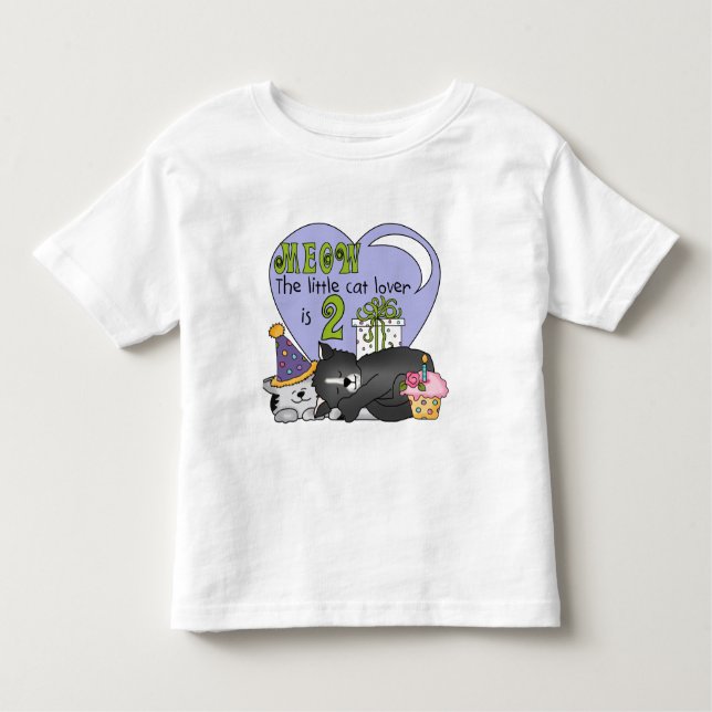 Amoureux des chats 2e anniversaire Tshirts et cade (Devant)