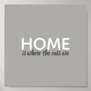 amoureux des chats citation poster gris et blanc