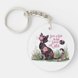 Amoureux des chats floral : Juste une fille qui ai
