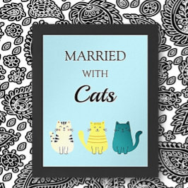Amoureux des chats Fun Poster Wall Art