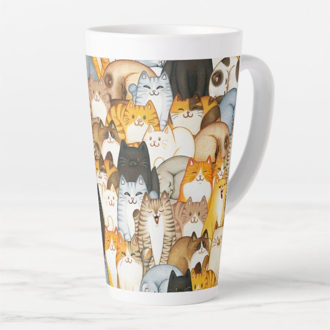 Amoureux des chats Latte Mug (Angle droit)