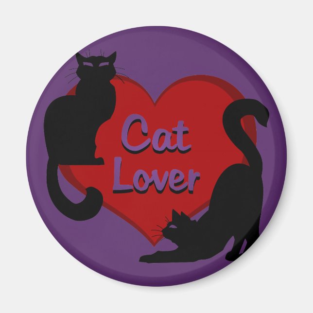 Amoureux des chats Magnet Kitty Chat Réfrigérateur (Devant)