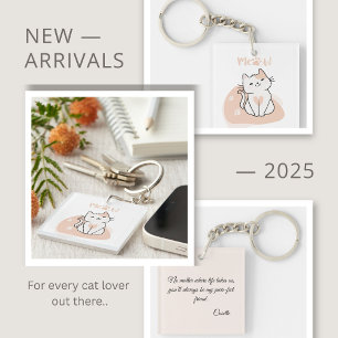 Amoureux des chats mignon Porte - clé personnalisé