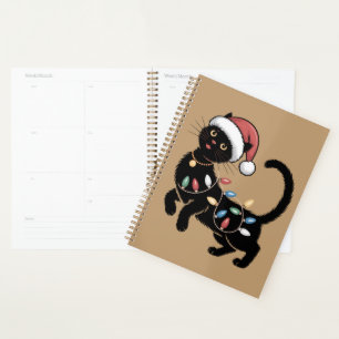 Amoureux des chats Noir mignon Noël maman cadeau v