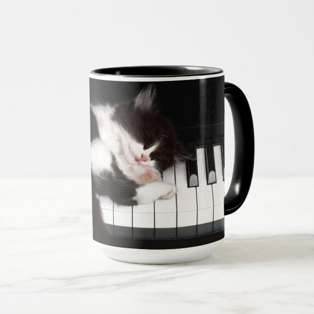 Amoureux des chats Piano Keys Mug (Devant droit)