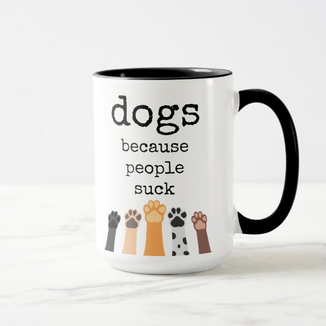 Amoureux des chiens, Citation de chien, Drôle, Mug (Droite)