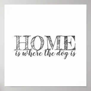 amoureux des chiens citation poster gris et blanc