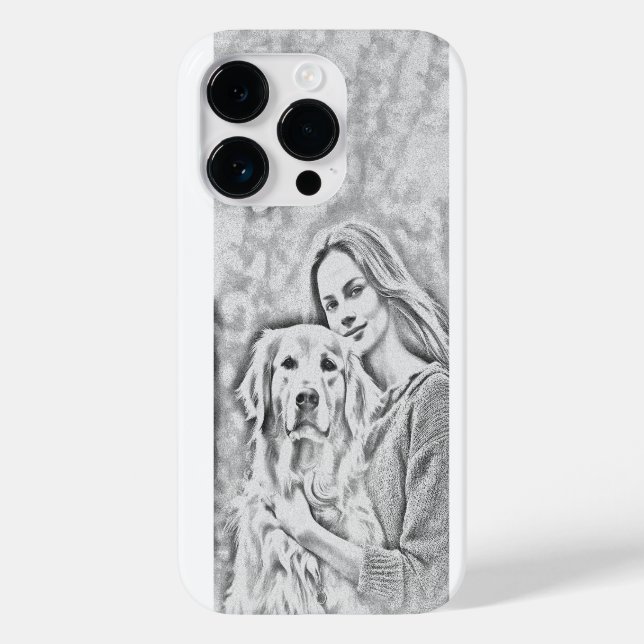 Amoureux des chiens coque iphone moderne Drawin Do (Verso)
