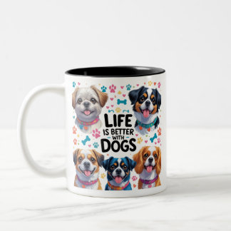 Amoureux du café de la Mug de chien amusant Concev