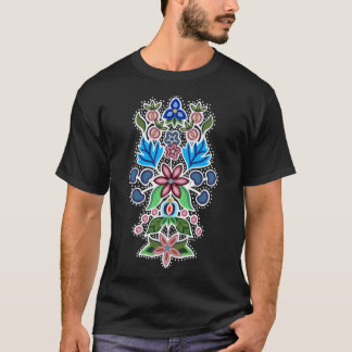 &amp rose ; T-shirt bleu Ojibwe Floral Classique