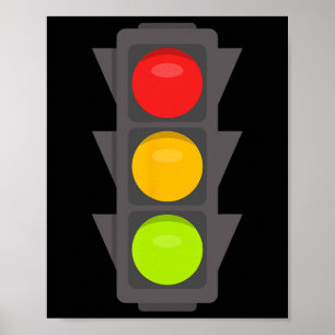Ampel Halloween Kostüm Stopp Go Rot Gelb Poster