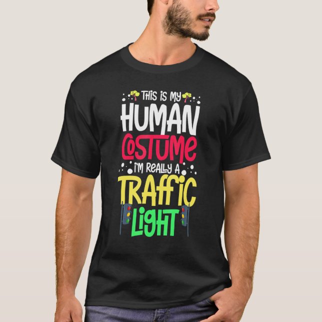 Ampel mit Schild rot-gelber Stopp-Ampel T-Shirt (Vorderseite)