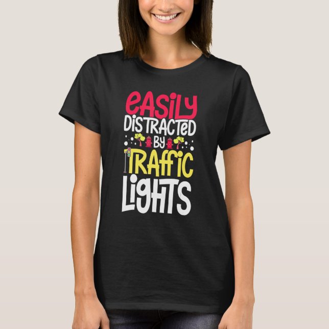 Ampel mit Schild rot-gelber Stopp-Ampel T-Shirt (Vorderseite)