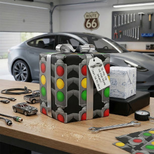 Ampel Rot Gelb Grün Signal Geschenkpapier
