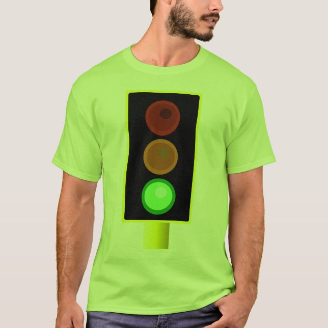 Ampel-Shirt der Männer grünes T-Shirt (Vorderseite)