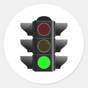 Ampel traffic light grün green runder aufkleber