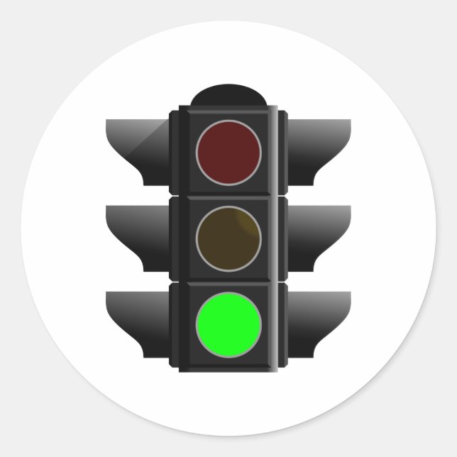 Ampel traffic light grün green runder aufkleber (Vorderseite)