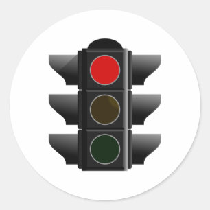 Ampel traffic light rot red runder aufkleber