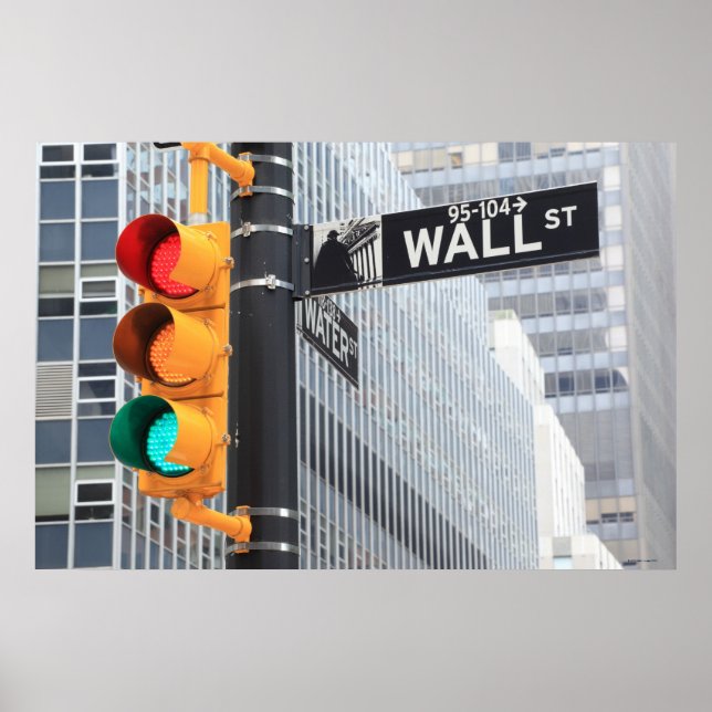 Ampel und Wall Street-Zeichen Poster (Vorne)