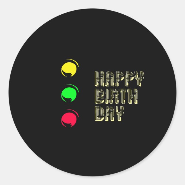 Ampel zum Geburtstag Runder Aufkleber (Vorderseite)