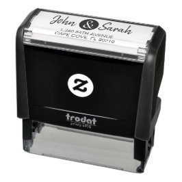 Ampersand Anschrift Briefmarke, Hochzeit Rücksende Permastempel