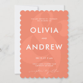 Ampersand Corail Peach Faire-part de mariage rose