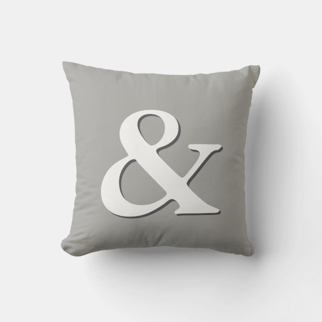 ampersand coussin gris et blanc moderne chic (Recto)