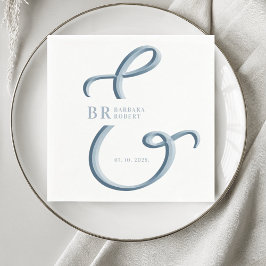 Ampersand Dusty Blue Wedding Serviette