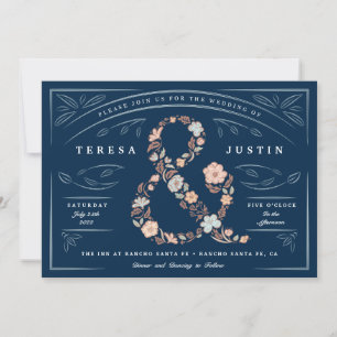 Ampersand Floral Faire-part de mariage
