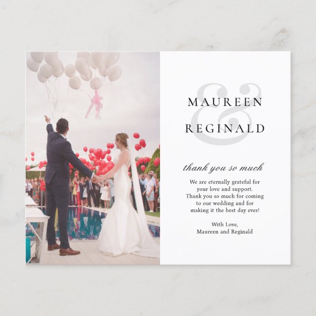 Ampersand Foto Hochzeit Dankeschön Karte (Vorne)