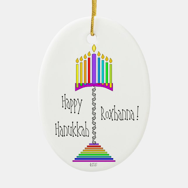 Ampersand-Hanukkiah-Ornament Keramik Ornament (Vorne)