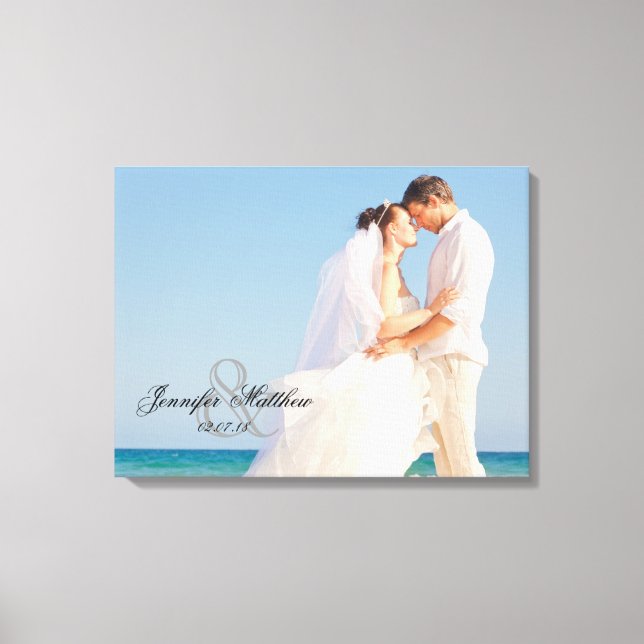 Ampersand Hochzeit Foto Leinwand halten (Vorderseite)
