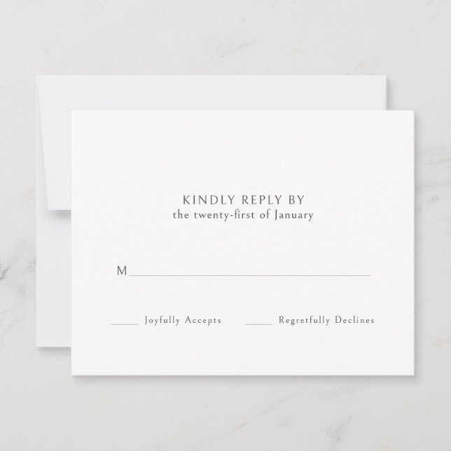 Ampersand Monogram Black and White Wedding RSVP (Vorderseite)