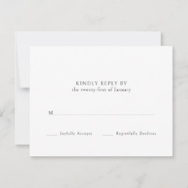 Ampersand Monogram Black and White Wedding RSVP Karte