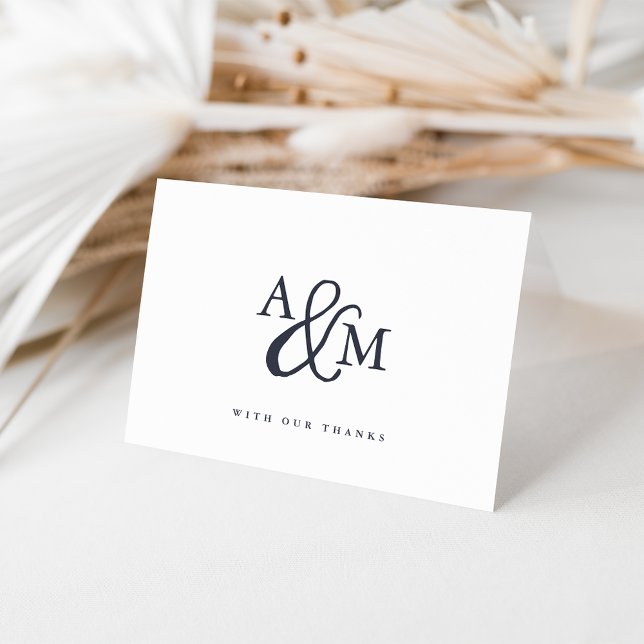 Ampersand Monogram Personalized Wedding Thank You Dankeskarte (Von Creator hochgeladen)