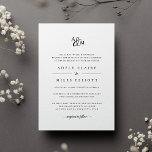 Ampersand Monogram Wedding Einladung<br><div class="desc">Personalisieren Sie diese klassische und elegante Hochzeitseinladung mit Ihrem Monogramm oder Doppel, verbunden mit einem dekorativen Skript-Ampersand. Fügen Sie Ihre Hochzeitsdetails in zeitloser, schwarzer Schrift mit Akzenten der Kalligraphie hinzu. Eine schöne Wahl in klassisch schwarz-weiß für formelle Hochzeiten in jeder Jahreszeit. In unserer Ampersand Monogram Kollektion finden Sie auch andere...</div>