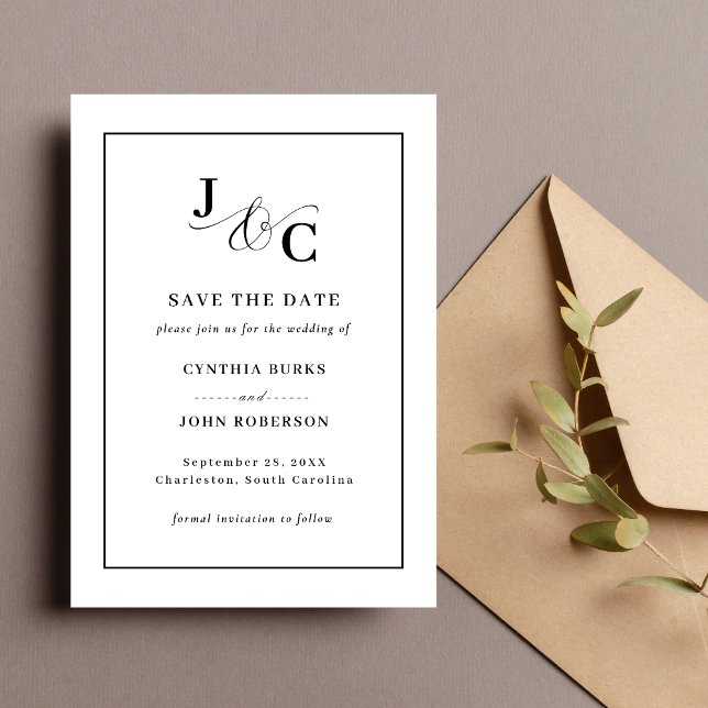 Ampersand Monogram Wedding Enregistrer la carte de (Créateur téléchargé)