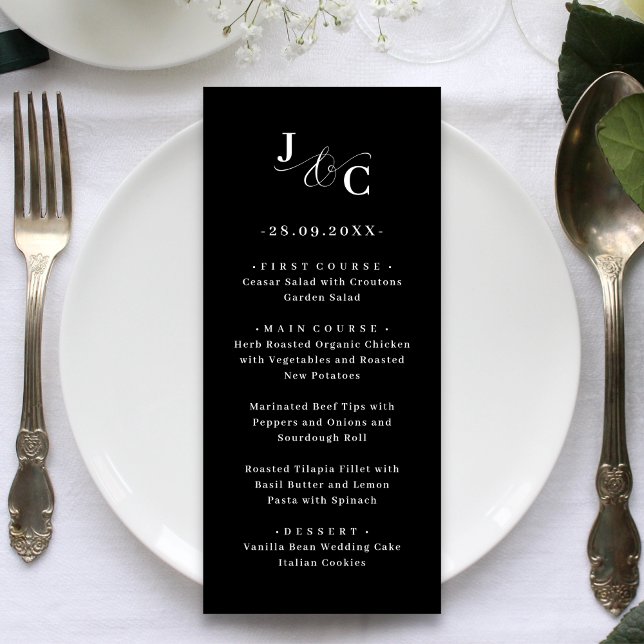 Ampersand Monogram Wedding Menu Menükarte (Von Creator hochgeladen)