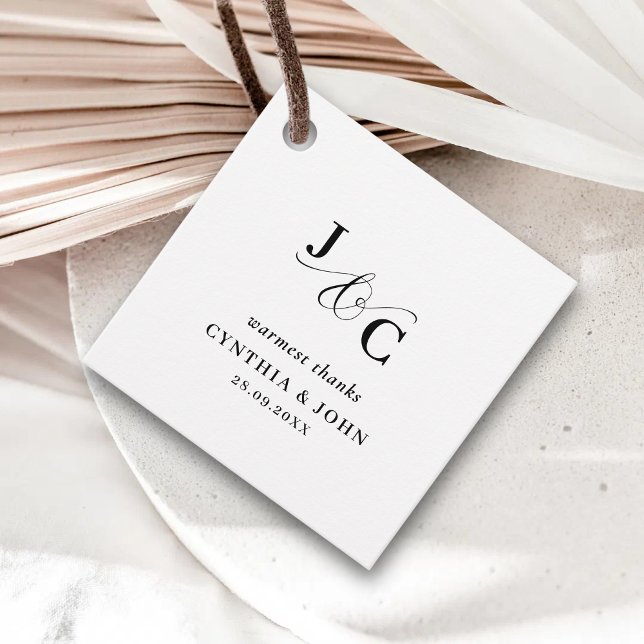 Ampersand Monogram Wedding Vielen Dank Geschenkanhänger (Von Creator hochgeladen)