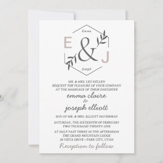 Ampersand-Monogramm-Hochzeits-Einladung Einladung