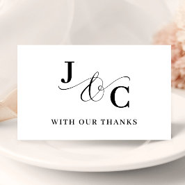 Ampersand Monogramm Personalisierte Hochzeit Dankeskarte