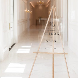 Ampersand noir et blanc Faire-part de mariage mode