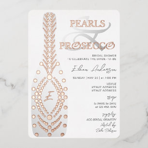Ampersand Pearl & Prosecco Brautparty Rose Gold Folieneinladung