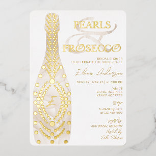 Ampersand Perlen & Prosecco Brautparty Gold Folieneinladung
