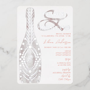 Ampersand Perlen & Prosecco Brautparty Silver Folieneinladung