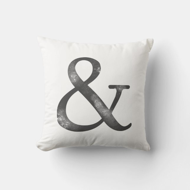 Ampersand-Symbol personalisierte Typografie Kissen (Vorderseite)