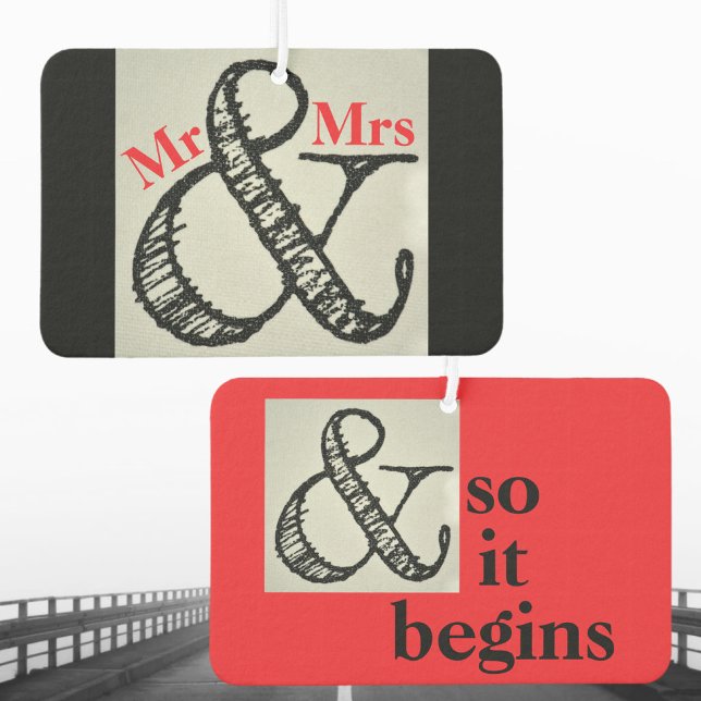 Ampersand-Symbol und so beginnt es funny Newlyweds Autolufterfrischer (Von Creator hochgeladen)