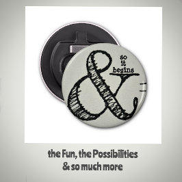 Ampersand-Symbol und so beginnt es humorvoll Flaschenöffner